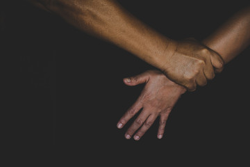 Man use force to assault woman.