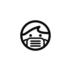 medical face mask flat icon vector logo design trendy