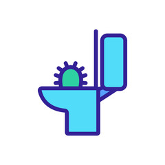 diarrhea in toilet icon vector. diarrhea in toilet sign. color symbol illustration