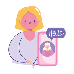 people creativity and technology,girls talking smartphone device