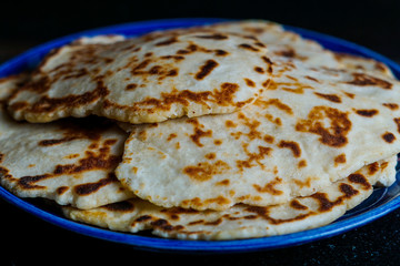 Homemade naan flat bread