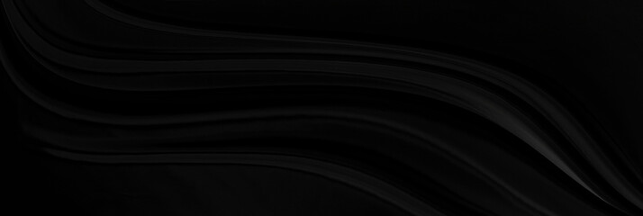 Fototapeta premium Black gray satin dark fabric texture luxurious shiny that is abstract silk cloth panorama background with patterns soft waves blur beautiful.