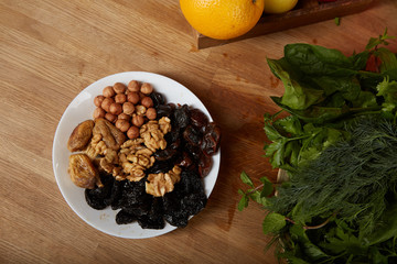 Fresh juicy ingredients in a smoothie blender.