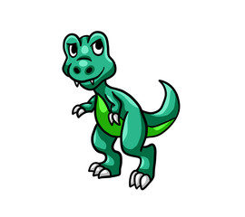 Cute Stylized Green Baby T Rex