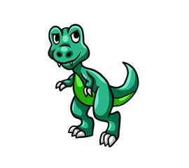Obraz premium Cute Stylized Green Baby T Rex