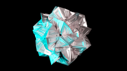 3D render of a uniquely textured Spidron Polyhedra