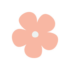 pink flower decoration isolated icon white background