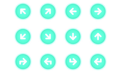Vector illustration of icons with arrow pointers. Modern design. eps 10
