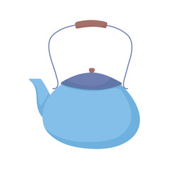 blue kettle maker coffee or tea isolated icon white background