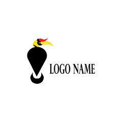 bird illustration of unique logo design vector