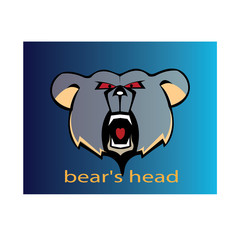 the bear head mascot logo. vector design