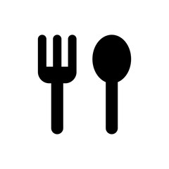 Spoon fork glyph icon. Kitchen equipment glyph vector icon design. Restaurant set icon.