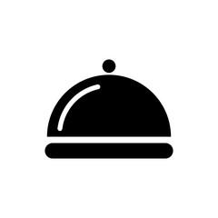Dish food cover glyph icon. Kitchen equipment glyph vector icon design. Restaurant sign icon.
