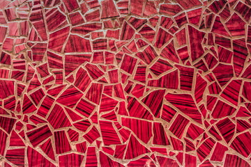 Decorative ceramic tile-shard mosaic Wall Maroon