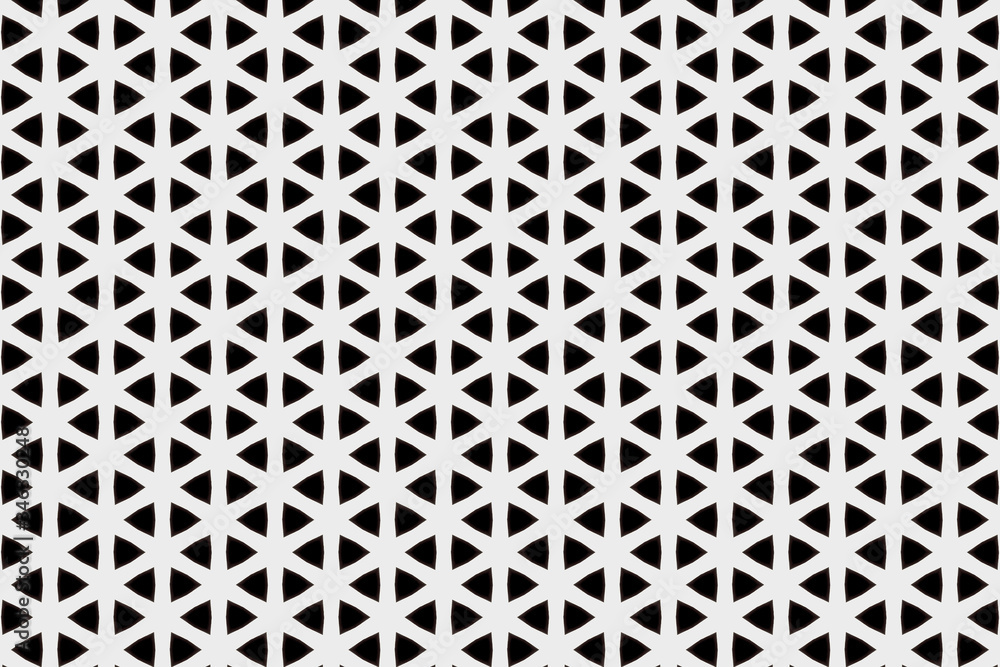 Poster the background image has tiled geometric triangles in black and white.