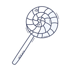 Vector illustration of lollipop. outlines isolated vector illustration. Doodle style. Design for greeting cards, gifts, wrapping paper etc.