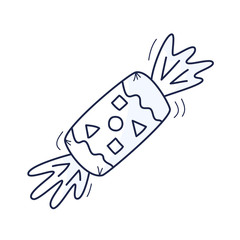 Handdrawn doodle candy icon. Hand drawn vector sweet candy illustration