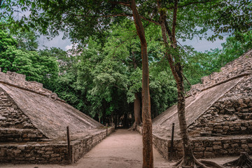 The ruins of the Mayan city of Coba in Mexico, Quintana Roo.