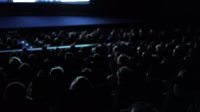 Audience in a movie theater during a film performance - cinema