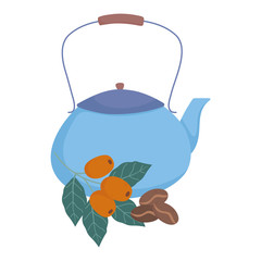 coffee time, blue kettle seeds and berries fresh aroma beverage