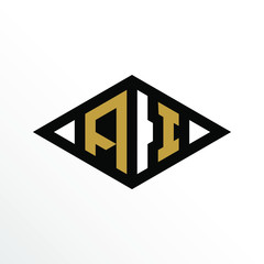 Initial Letter AI Geometric Abstract Diamond Shape Logo Design