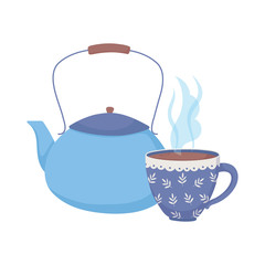 coffee time, coffee cup and kettle fresh aroma beverage