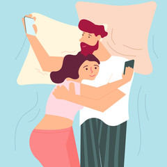 Pair of lovers in the bed