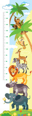 African animals vector height meter