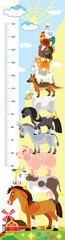 Farm animals vector height meter