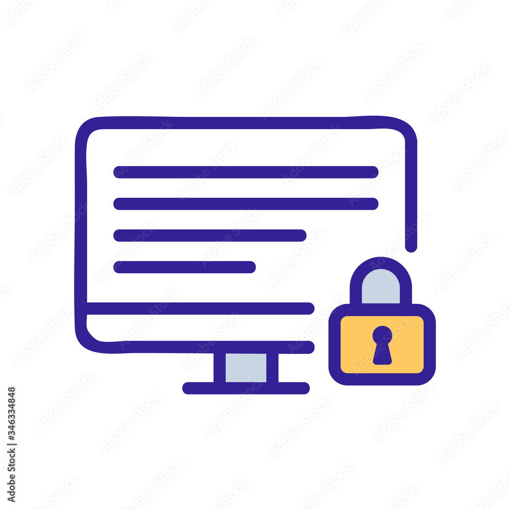 Poster computer data protection icon vector. computer data protection sign. color symbol illustration