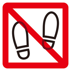 靴跡と禁止マーク