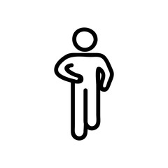 hand-working man when walking icon vector. hand-working man when walking sign. isolated contour symbol illustration