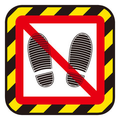 靴跡と禁止マーク