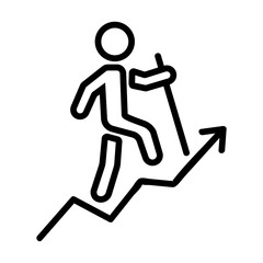 man heading up career ladder icon vector. man heading up career ladder sign. isolated contour symbol illustration