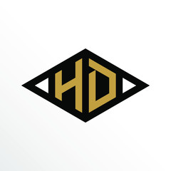 Initial Letter HD Geometric Abstract Diamond Shape Logo Design