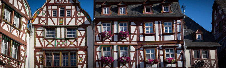 Bernkastel's main street with ornate colorful facades