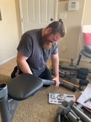 bench home gym muscles tools put together at home