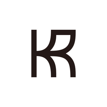 recommend clip art: letter kr simple geometric lines art design symbol logo vector