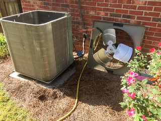Air Conditioner Maintenance on condenser unit