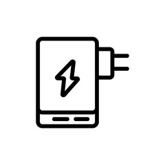 power bank with plug for outlet icon vector. power bank with plug for outlet sign. isolated contour symbol illustration