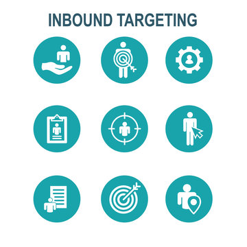 Inbound Marketing Icons with targeting imagery to show buyers & customers