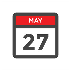 May 27 calendar icon w day of month