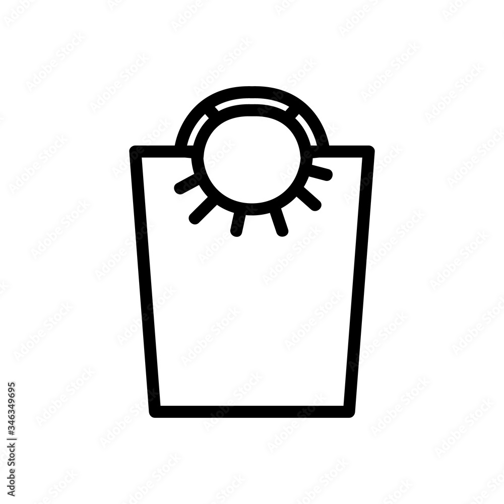 Poster home bag with handles for going to store icon vector. home bag with handles for going to store sign.