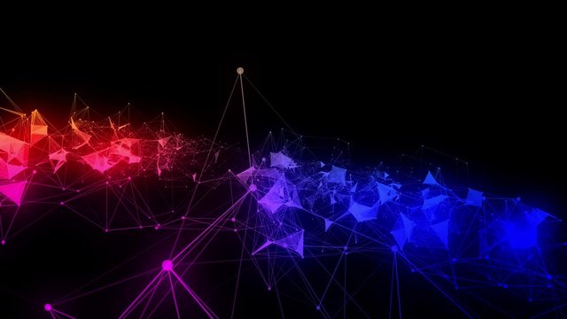 4k 3d abstract Digital background with graph made of nodes shaped big data  text.abstract neon geometrical lines with moving triangles and connection dots.