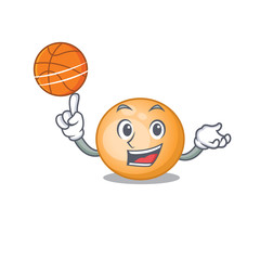Gorgeous staphylocuccus aureus mascot design style with basketball