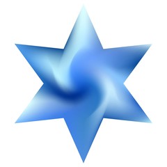 Colored background in the form of hexagram.