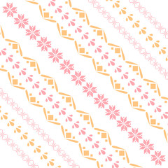 Seamless floral embroidery style for T-Shirt design.