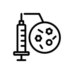 syringe with vaccine icon vector. syringe with vaccine sign. isolated contour symbol illustration