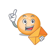 Happy staphylocuccus aureus mascot design concept with brown envelope