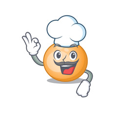 Staphylocuccus aureus chef cartoon design style wearing white hat